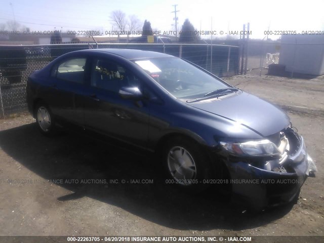 JHMFA36269S012834 - 2009 HONDA CIVIC HYBRID BLUE photo 1