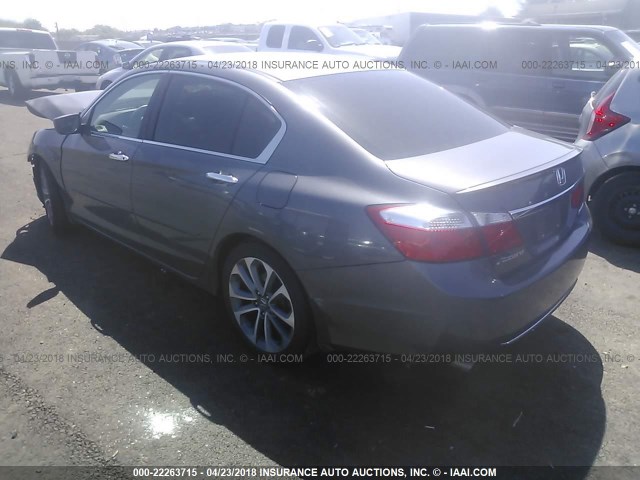 1HGCR2F56EA134628 - 2014 HONDA ACCORD SPORT Сұр фото 3