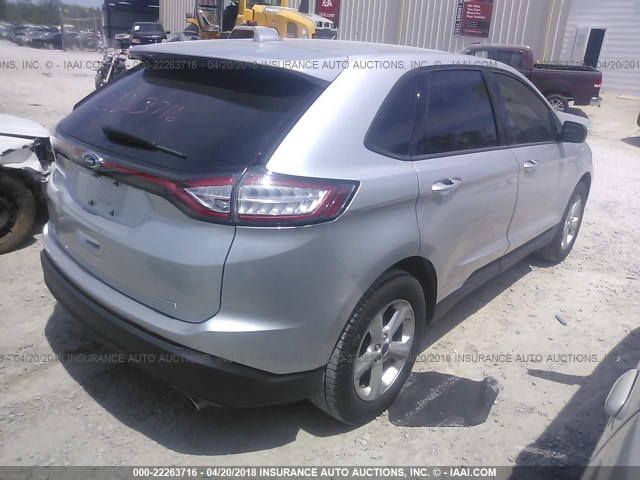 2FMPK3G95HBC14308 - 2017 FORD EDGE SE SILVER photo 4