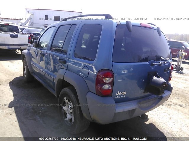 1J4GL48K05W595630 - 2005 JEEP LIBERTY SPORT 蓝色 照片 3