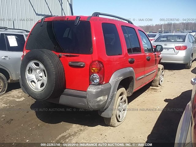 1J4GL48K22W301009 - 2002 JEEP LIBERTY SPORT Qırmızı foto 4