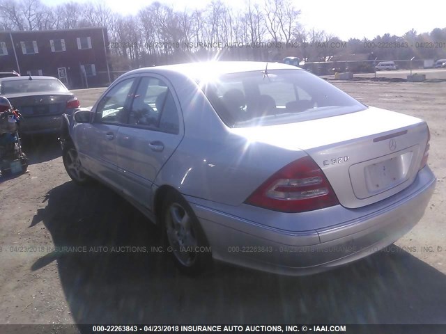 WDBRF64J12F202579 - 2002 MERCEDES-BENZ C 320 SILVER photo 3