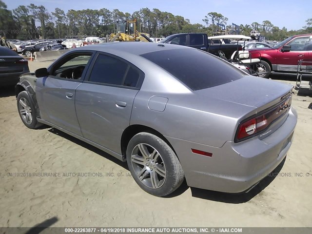 2C3CDXHG4EH324944 - 2014 DODGE CHARGER SXT SILVER photo 3