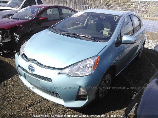 JTDKDTB38D1052210 - 2013 TOYOTA PRIUS C Light Blue photo 2