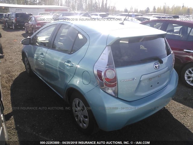 JTDKDTB38D1052210 - 2013 TOYOTA PRIUS C Light Blue photo 3