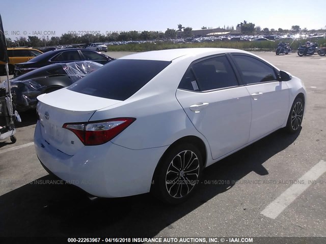 2T1BURHEXFC477826 - 2015 TOYOTA COROLLA L/LE/LE PLS/PRM/S/S PLS WHITE photo 4