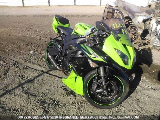 JKAZX4R14BA025626 - 2011 KAWASAKI ZX600 R GREEN photo 1