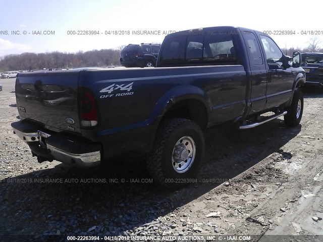 1FTNX21L12EC43487 - 2002 FORD F250 SUPER DUTY BLUE photo 4