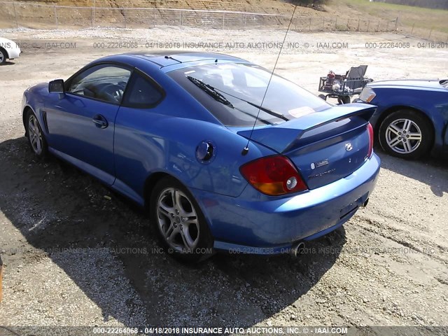 KMHHN65FX4U134349 - 2004 HYUNDAI TIBURON GT BLUE photo 3