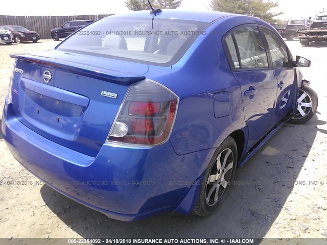 3N1AB6AP3CL645605 - 2012 NISSAN SENTRA 2.0/2.0S/SR/2.0SL BLUE photo 4