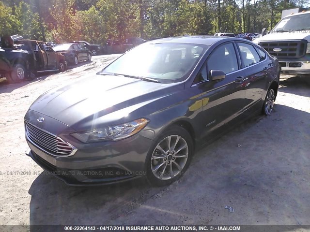 3FA6P0LUXHR232904 - 2017 FORD FUSION SE HYBRID GRAY photo 2