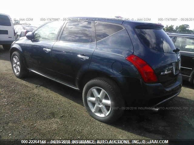 JN8AZ08W14W321846 - 2004 NISSAN MURANO SL/SE BLUE photo 3