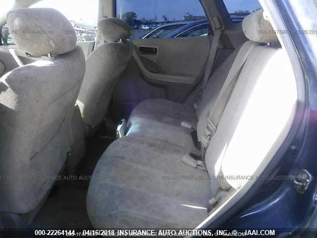 JN8AZ08W14W321846 - 2004 NISSAN MURANO SL/SE BLUE photo 8