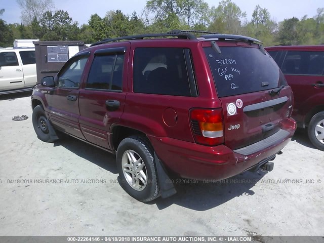 1J4GW48S64C322814 - 2004 JEEP GRAND CHEROKEE LAREDO/COLUMBIA/FREEDOM BURGUNDY photo 3