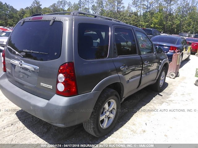 4F2YZ02Z35KM28645 - 2005 MAZDA TRIBUTE I GRAY photo 4