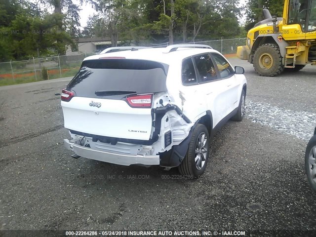 1C4PJLDB9JD572901 - 2018 JEEP CHEROKEE LIMITED WHITE photo 4