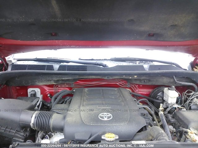 5TFUW5F14EX327271 - 2014 TOYOTA TUNDRA DOUBLE CAB SR/SR5 RED photo 10