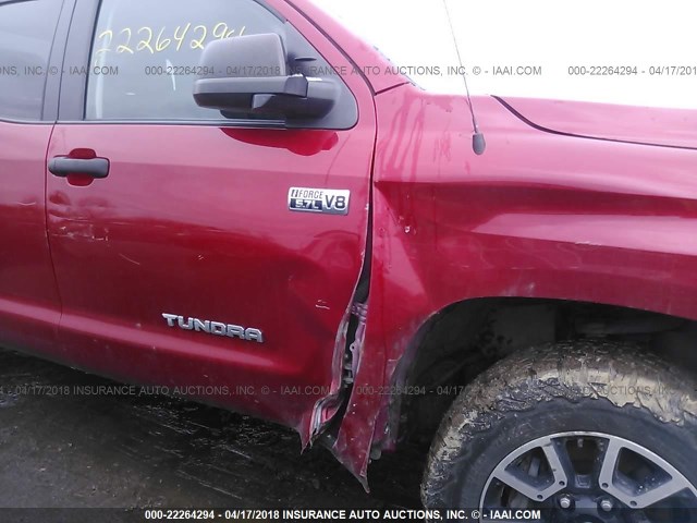 5TFUW5F14EX327271 - 2014 TOYOTA TUNDRA DOUBLE CAB SR/SR5 RED photo 6
