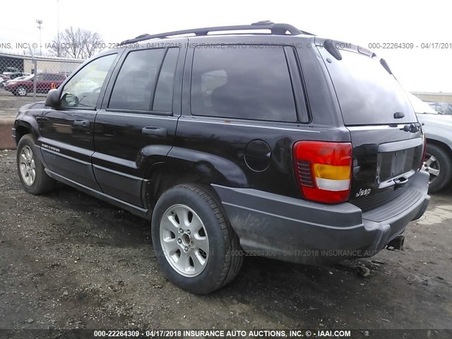 1J4GX48NX1C541911 - 2001 JEEP GRAND CHEROKEE LAREDO BLACK photo 3