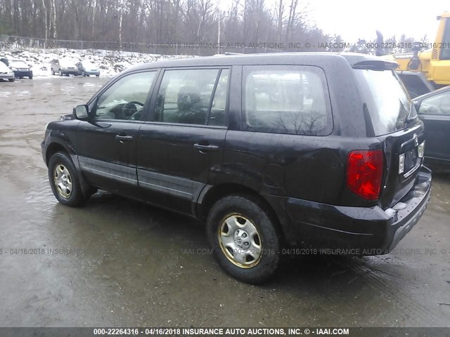 2HKYF18154H572534 - 2004 HONDA PILOT LX BLUE photo 3