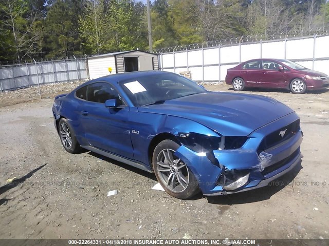 1FA6P8CFXH5212137 - 2017 FORD MUSTANG GT BLUE photo 1