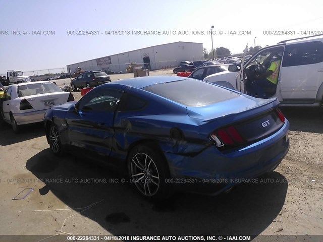 1FA6P8CFXH5212137 - 2017 FORD MUSTANG GT BLUE photo 3