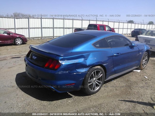 1FA6P8CFXH5212137 - 2017 FORD MUSTANG GT BLUE photo 4