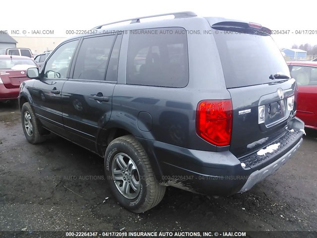 2HKYF18434H606397 - 2004 HONDA PILOT EX BLUE photo 3