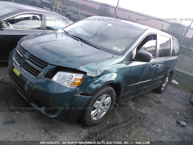 2D8HN44E99R605737 - 2009 DODGE GRAND CARAVAN SE GREEN photo 2