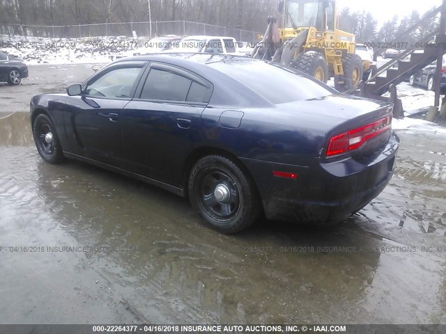 2C3CDXAT5EH185172 - 2014 DODGE CHARGER POLICE Navy photo 3