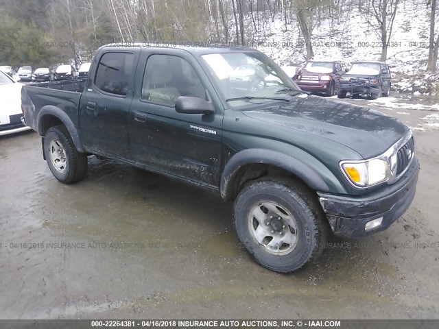 5TEHN72N73Z295835 - 2003 TOYOTA TACOMA DOUBLE CAB GREEN photo 1