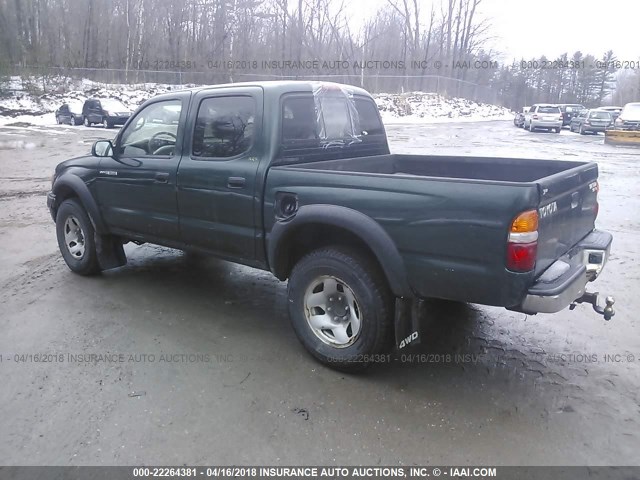5TEHN72N73Z295835 - 2003 TOYOTA TACOMA DOUBLE CAB მწვანე ფოტო 3