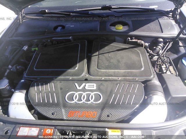 WUAPV54B53N904428 - 2003 AUDI RS6 GRAY photo 10