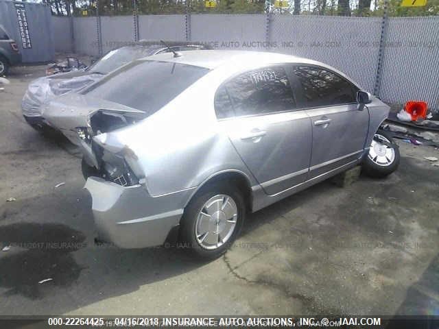 JHMFA36266S019777 - 2006 HONDA CIVIC HYBRID GRAY photo 4