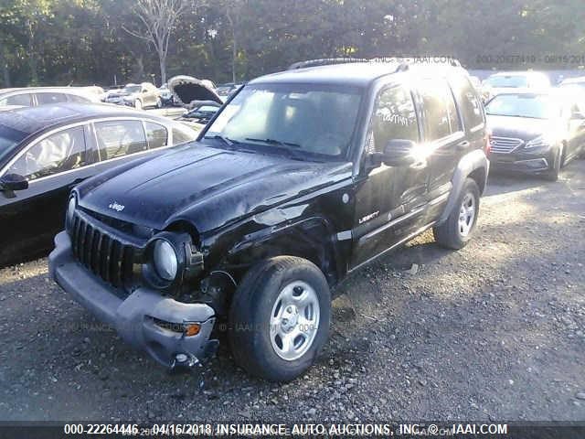 1J4GL48KX4W313928 - 2004 JEEP LIBERTY SPORT BLACK photo 2