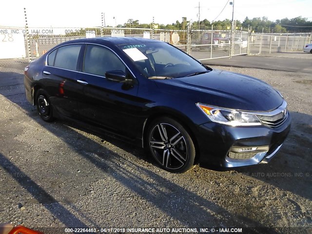 1HGCR2F57HA252756 - 2017 HONDA ACCORD SPORT Көк фото 1