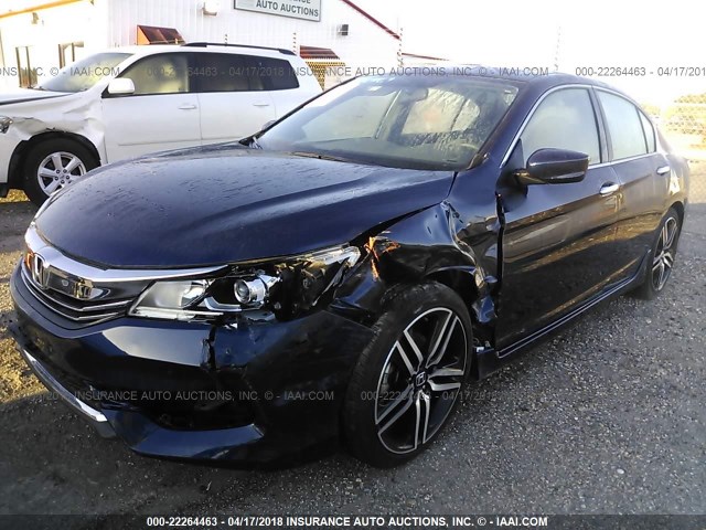 1HGCR2F57HA252756 - 2017 HONDA ACCORD SPORT BLUE photo 6