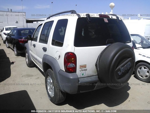 1J4GK48K22W108698 - 2002 JEEP LIBERTY SPORT WHITE photo 3