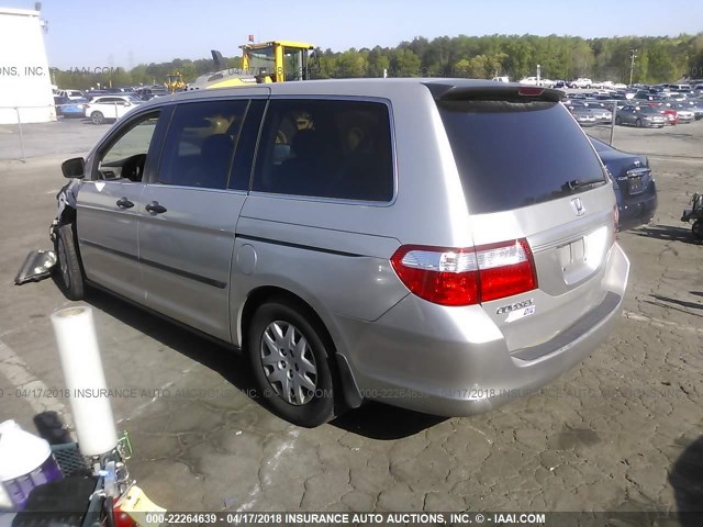 5FNRL38217B000610 - 2007 HONDA ODYSSEY LX SILVER photo 3