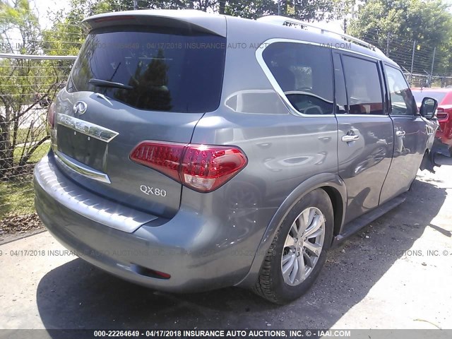 JN8AZ2NF0H9646380 - 2017 INFINITI QX80 SIGNATURE GRAY photo 4