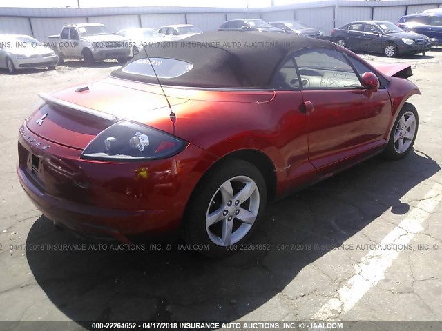 4A3AL25F39E012855 - 2009 MITSUBISHI ECLIPSE SPYDER GS BURGUNDY photo 4