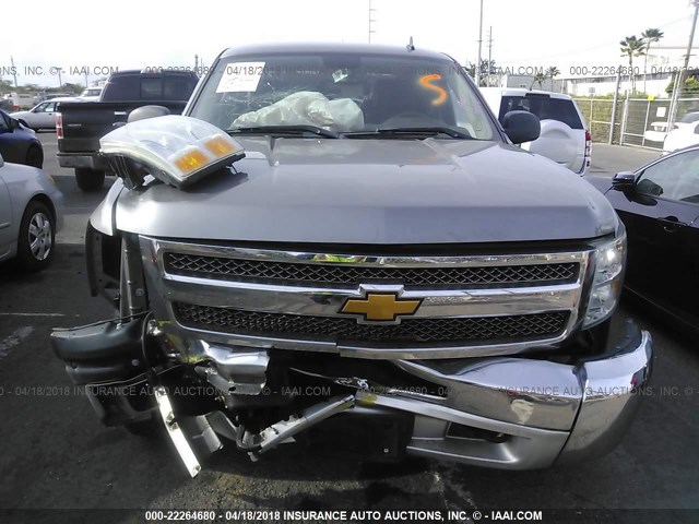 3GCPKSE71DG319080 - 2013 CHEVROLET SILVERADO K1500 LT GRAY photo 6