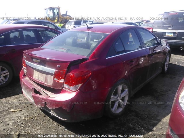 1G1PE5SB5D7315376 - 2013 CHEVROLET CRUZE LT RED photo 4