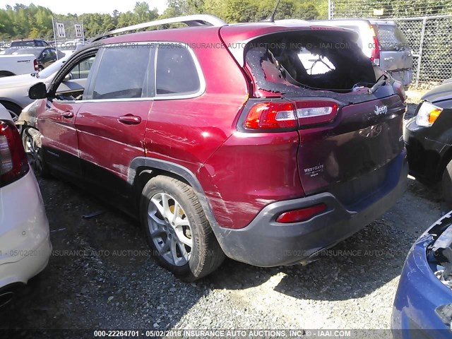 1C4PJLCB9GW284116 - 2016 JEEP CHEROKEE LATITUDE MAROON photo 3