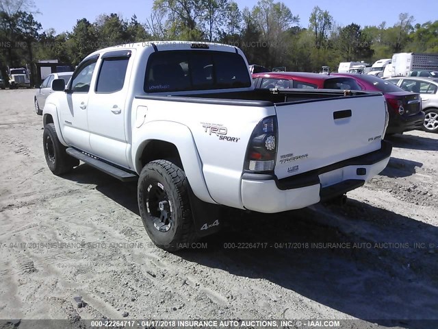 5TELU42N37Z419794 - 2007 TOYOTA TACOMA DOUBLE CAB თეთრი ფოტო 3