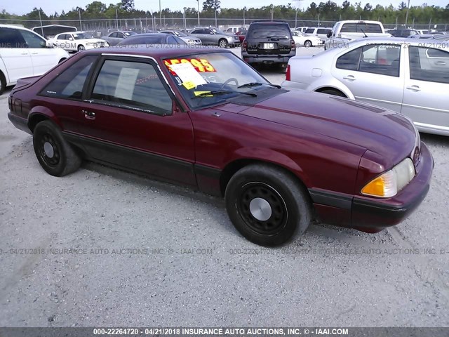 1FACP41E1MF173318 - 1991 FORD MUSTANG LX BURGUNDY photo 1