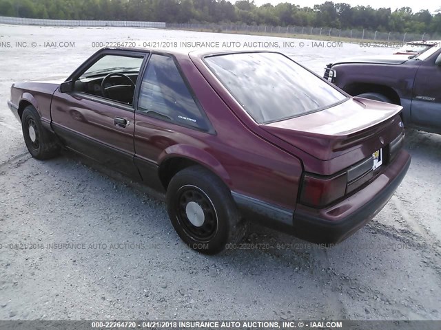 1FACP41E1MF173318 - 1991 FORD MUSTANG LX BURGUNDY photo 3