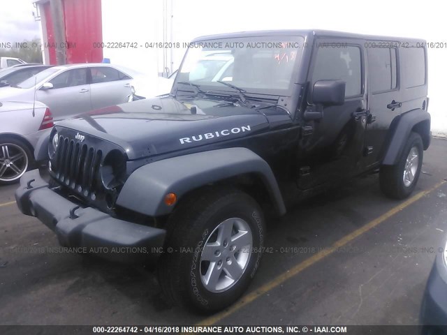 1C4BJWDG9FL624418 - 2015 JEEP WRANGLER UNLIMITE SPORT BLACK photo 2