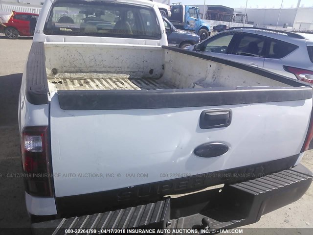 1FTSW305X8ED92567 - 2008 FORD F350 SRW SUPER DUTY WHITE photo 6