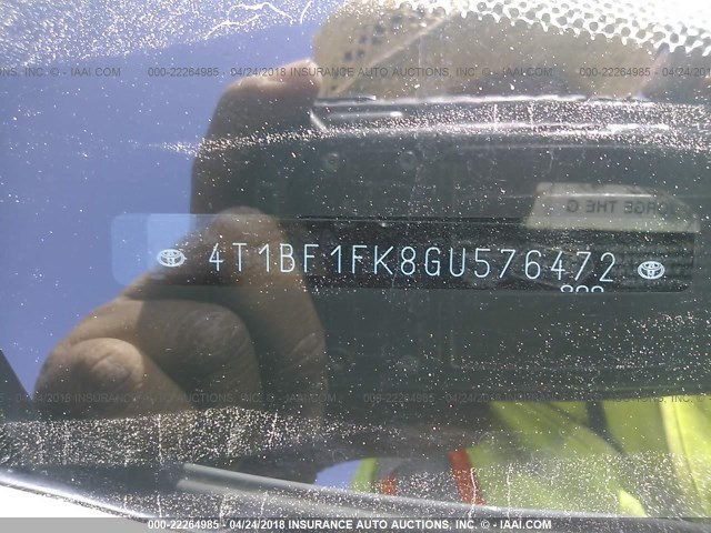 4T1BF1FK8GU576472 - 2016 TOYOTA CAMRY LE/XLE/SE/XSE WHITE photo 9